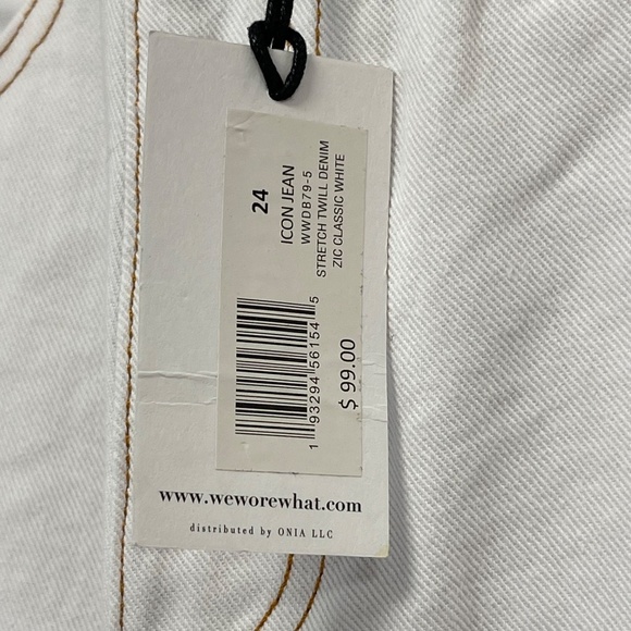 WeWoreWhat Distressed Icon Jean, Classic White - Size 24 - NWT - Picture 5 of 8
